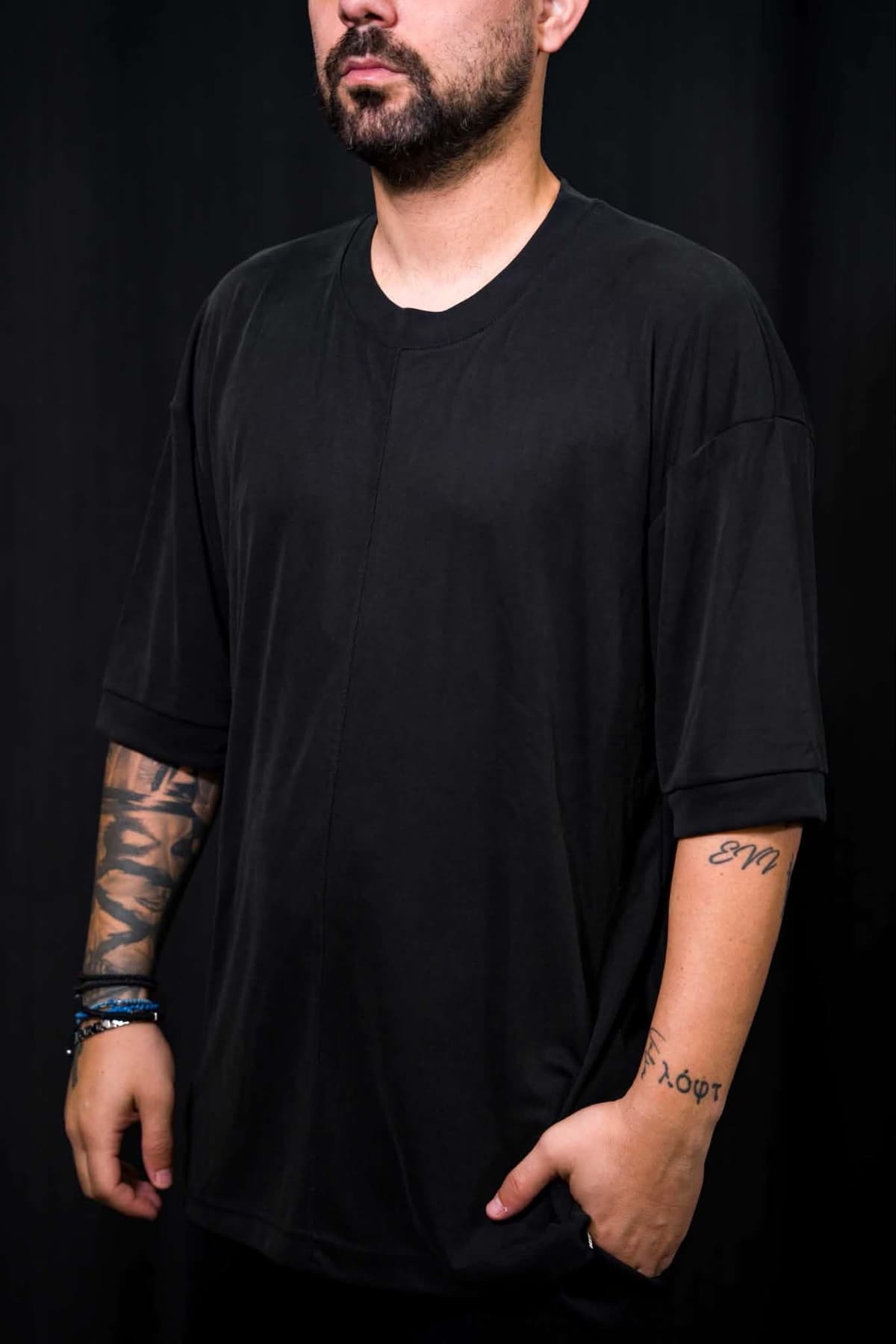 Destroy Ανδρικό T-Shirt Oversized Μαύρο